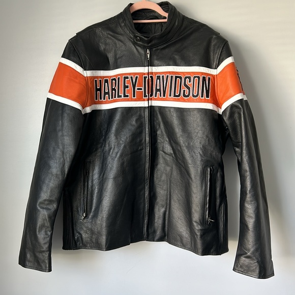 NWOT Men’s Retro Harley Davidson Vintage Motorcycle Leather Jacket, XXXL 3XL - Picture 5 of 13